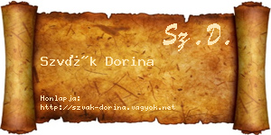 Szvák Dorina névjegykártya