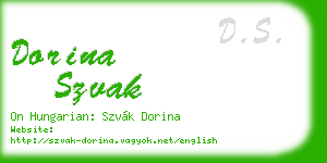 dorina szvak business card